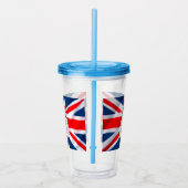 Engelse Bulldog Original Art met Britse vlag Acryl Drinkbeker (Rechts)