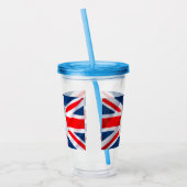 Engelse Bulldog Original Art met Britse vlag Acryl Drinkbeker (Links)