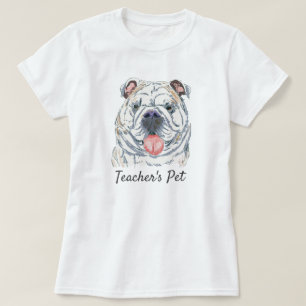 Engelse Bulldog Original Realistic tekening T-shirt