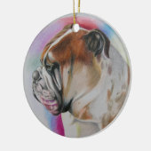 Engelse Bulldog-ornament Keramisch Ornament (Links)