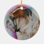Engelse Bulldog-ornament Keramisch Ornament (Achterkant)