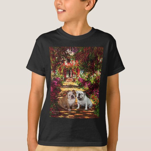 Engelse Bulldog Paar - Het Pad T-shirt (Voorkant)