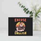 Engelse Bulldog Pardon My English Funny Briefkaart (Staand voorkant)
