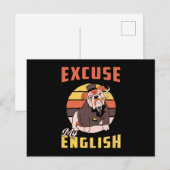 Engelse Bulldog Pardon My English Funny Briefkaart (Voorkant / Achterkant)