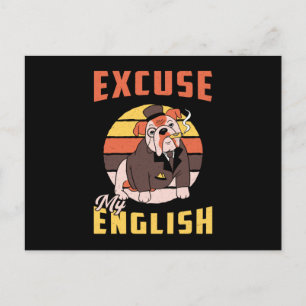 Engelse Bulldog Pardon My English Funny Briefkaart