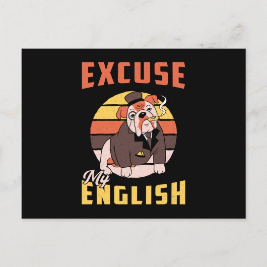 Engelse Bulldog Pardon My English Funny Briefkaart (Voorkant)