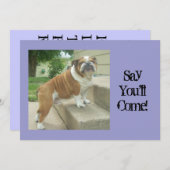 Engelse Bulldog Party-uitnodigingen Kaart (Voorkant / Achterkant)