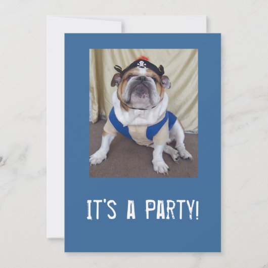 Engelse Bulldog Party-uitnodigingen Kaart (Voorkant)