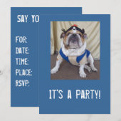 Engelse Bulldog Party-uitnodigingen Kaart (Voorkant / Achterkant)