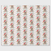 Engelse Bulldog Patroon Kerstmis Cadeaupapier (Vlak)