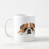 Engelse Bulldog Peeking Schattige Schattig Funny A Koffiemok (Links)