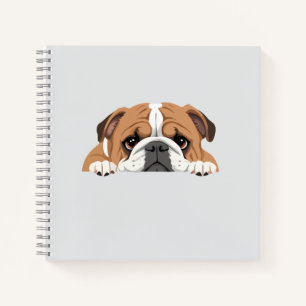Engelse Bulldog Peeking Schattige Schattig Funny A Notitieboek