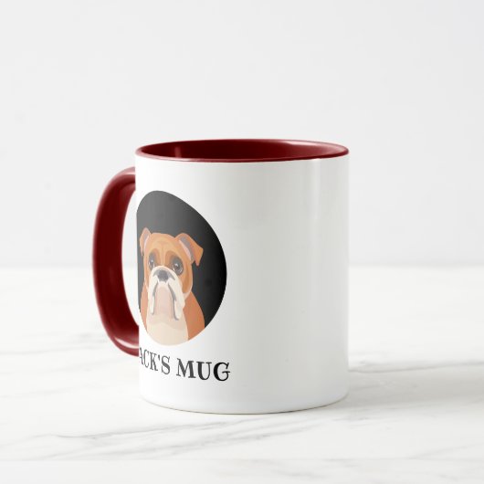 Engelse Bulldog Personalized Mok (Voorkant links)