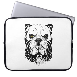 Engelse Bulldog Pet Animal Natuur Illustratie Kuns Laptop Sleeve