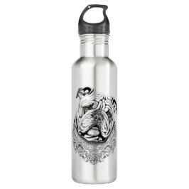 Engelse Bulldog Pet Animal Natuur Illustratie Kuns Waterfles
