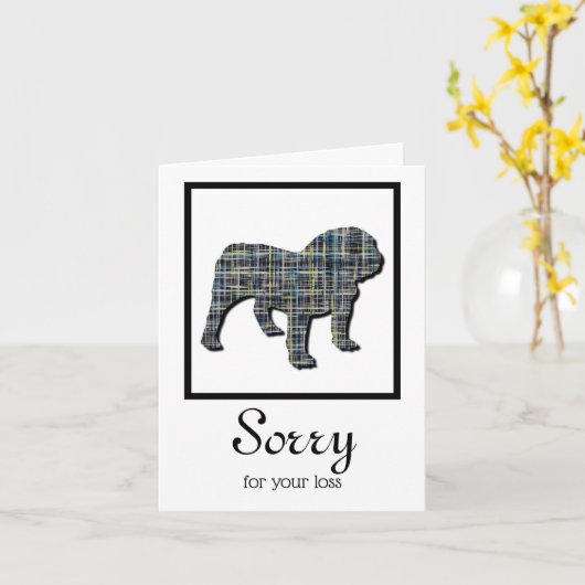 Engelse Bulldog Pet Sympathcard Kaart (Gele Bloem)