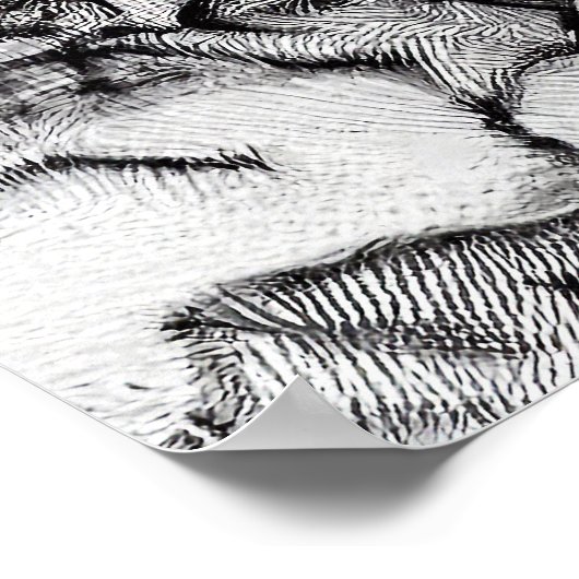 Engelse Bulldog Pet Wild Natuur Illustration Line Poster (Hoek)