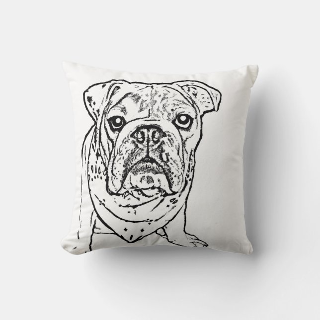 Engelse bulldog pillow kussen (Voorkant)