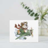 Engelse Bulldog Piloot Vliegtuig Briefkaart (Staand voorkant)