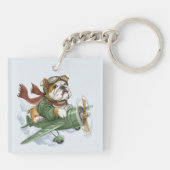 Engelse Bulldog Piloot Vliegtuig Sleutelhanger (Achterkant)