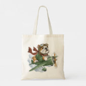 Engelse Bulldog Piloot Vliegtuig Tote Bag (Achterkant)