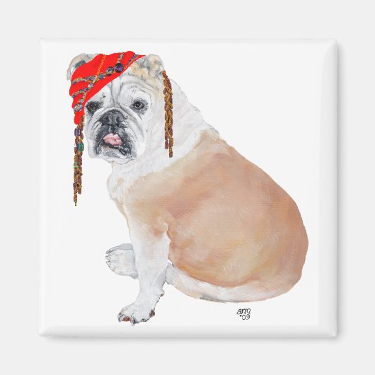 Engelse Bulldog Piraat Magneet (Voorkant)