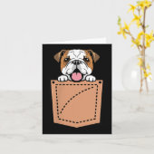 Engelse Bulldog Pocket Dog Kaart (Gele Bloem)
