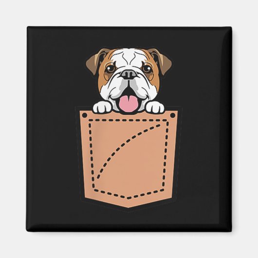 Engelse Bulldog Pocket Dog Magneet (Voorkant)