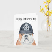 Engelse Bulldog Politiehond Nr1 Papa Vaderdag Kaart (Gele Bloem)