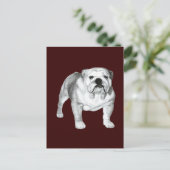 Engelse Bulldog - Potloodtekening Briefkaart (Staand voorkant)