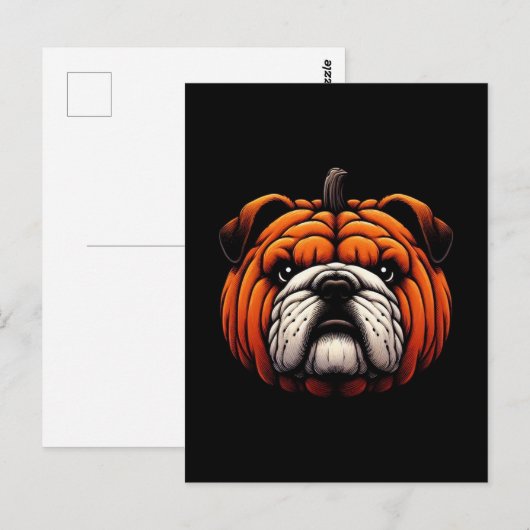 Engelse Bulldog Pumpkin - Halloween Dog Briefkaart (Voorkant / Achterkant)