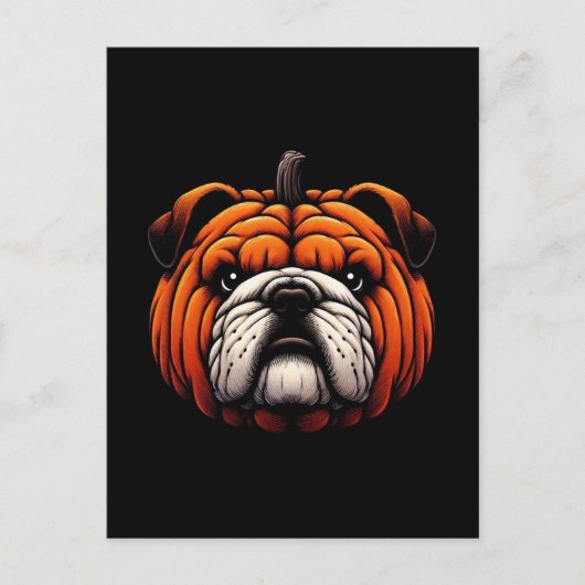 Engelse Bulldog Pumpkin - Halloween Dog Briefkaart (Voorkant)
