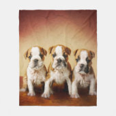 Engelse Bulldog Puppies Echt waar Fleece Deken (Voorkant)