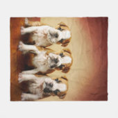 Engelse Bulldog Puppies Echt waar Fleece Deken (Voorkant (Horizontaal))