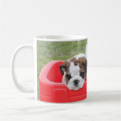 Engelse Bulldog-Puppies in een Wagon Koffiemok (Links)
