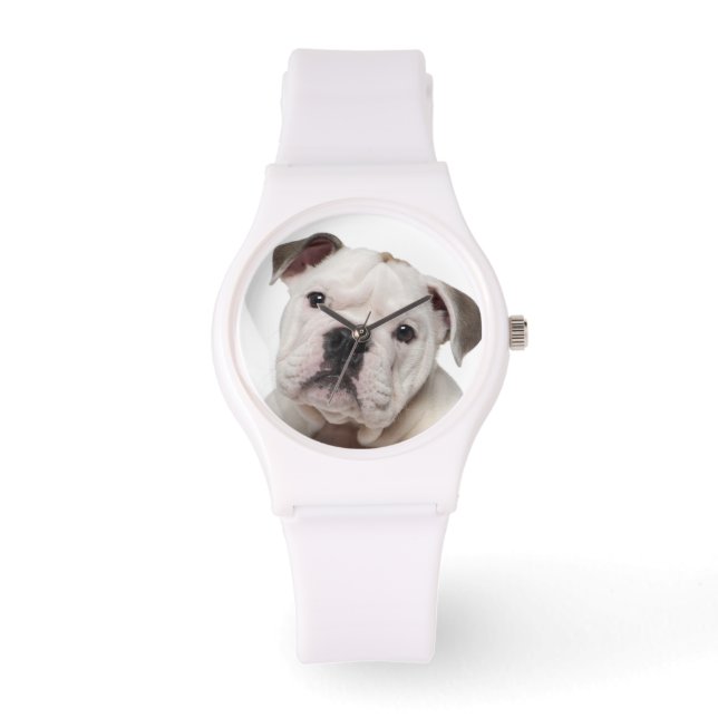 Engelse bulldog puppy (2 maanden oud) horloge (Voorkant)