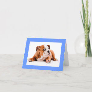 Engelse Bulldog Puppy Dog Blank Note Card Kaart