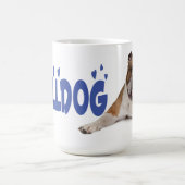 Engelse Bulldog Puppy Dog Blue Love Heart Koffiemok (Center)