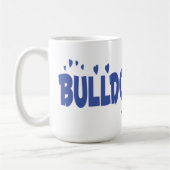 Engelse Bulldog Puppy Dog Blue Love Heart Koffiemok (Links)