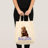 Engelse Bulldog Puppy Dog Canvas tas (Voorkant (product))
