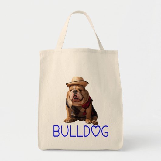 Engelse Bulldog Puppy Dog Canvas tas (Voorkant)