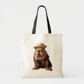 Engelse Bulldog Puppy Dog Canvas tas (Voorkant)