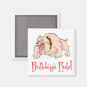 Engelse Bulldog Puppy Dog Cartoon Magnet (Voorkant / Achterkant)