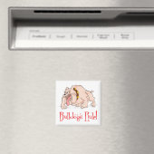Engelse Bulldog Puppy Dog Cartoon Magnet (Insitu (Vaatwasser))