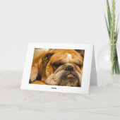 Engelse Bulldog Puppy Dog Denken aan je Kaart (Achterkant)