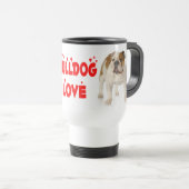 Engelse Bulldog Puppy Dog Red Love Heart Reisbeker (Voorkant rechts)