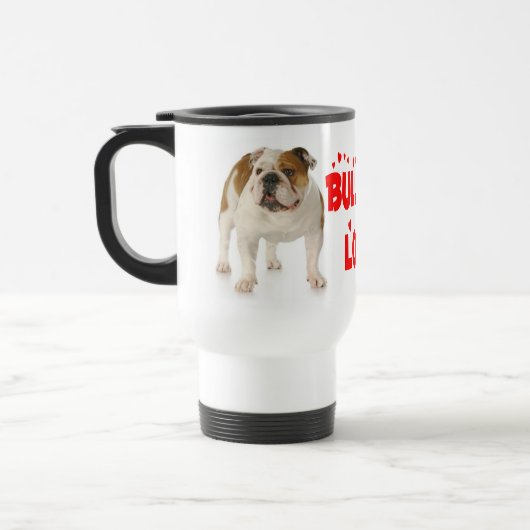 Engelse Bulldog Puppy Dog Red Love Heart Reisbeker (Links)