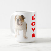 Engelse Bulldog Puppy Dog Red Love Koffiemok (Voorkant links)