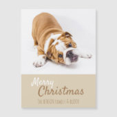Engelse Bulldog Puppy Foto Kerstmagneet Kaart (Voorkant)