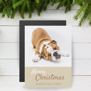 Engelse Bulldog Puppy Foto Kerstmagneetkaart